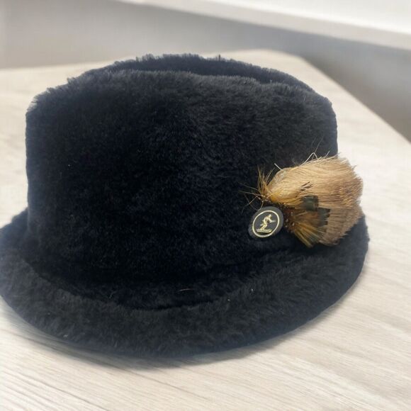 Stetson Other - Vintage Stetson Black Fur Feather Fedora Hat Men’s SZ 7 3/8